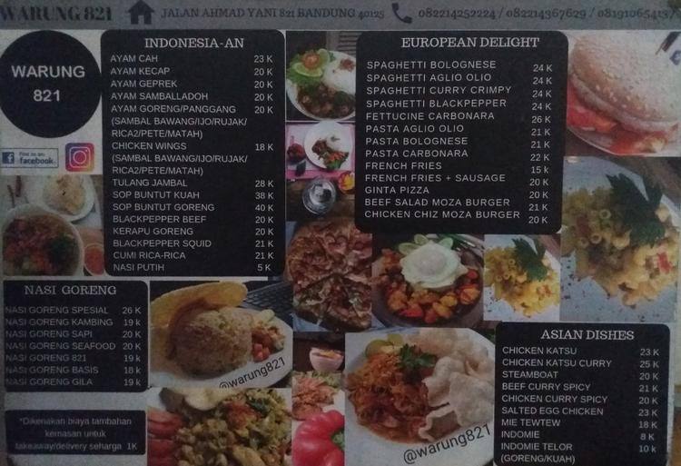 Warung Ngopi 821 Menu Menu Restauracji Warung Ngopi 821 Kiaracondong Bandung