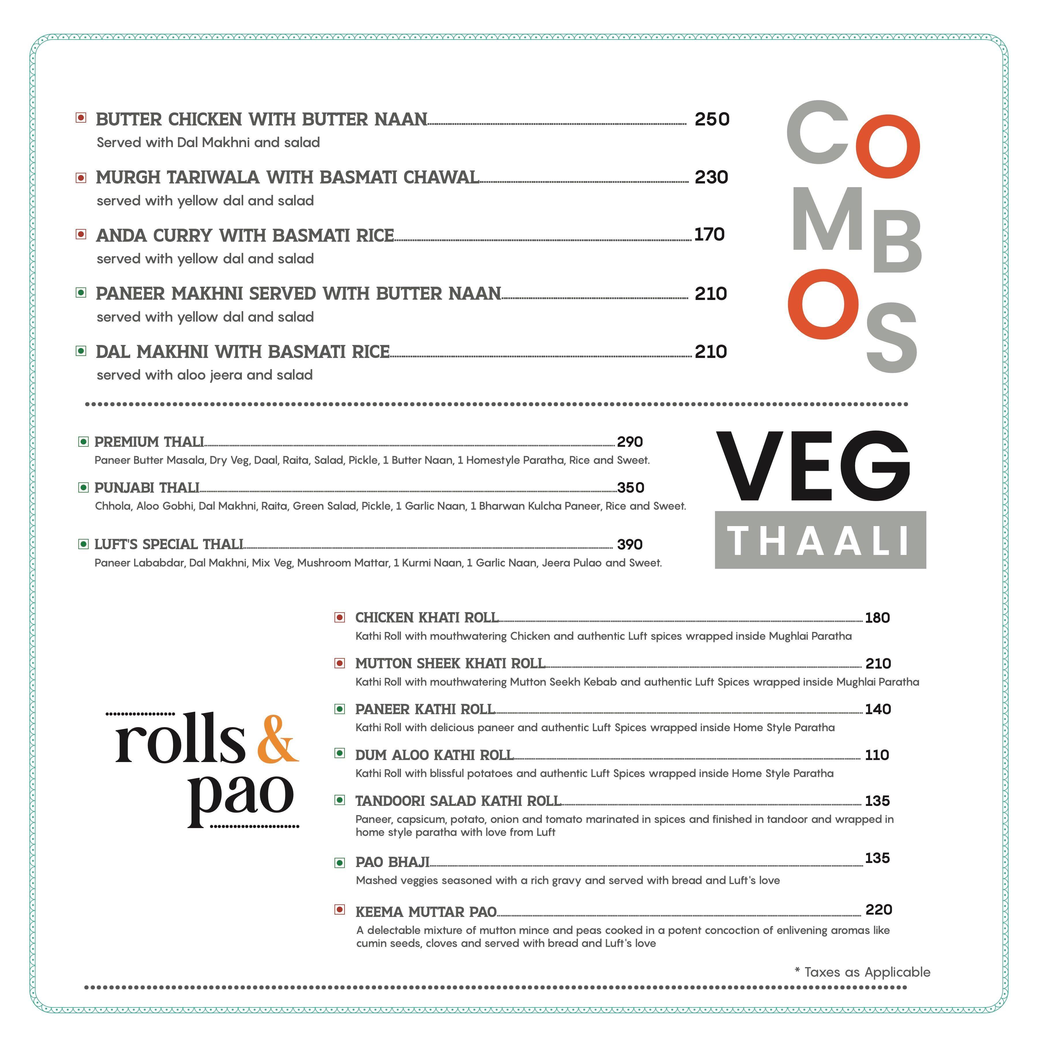 Luft menu