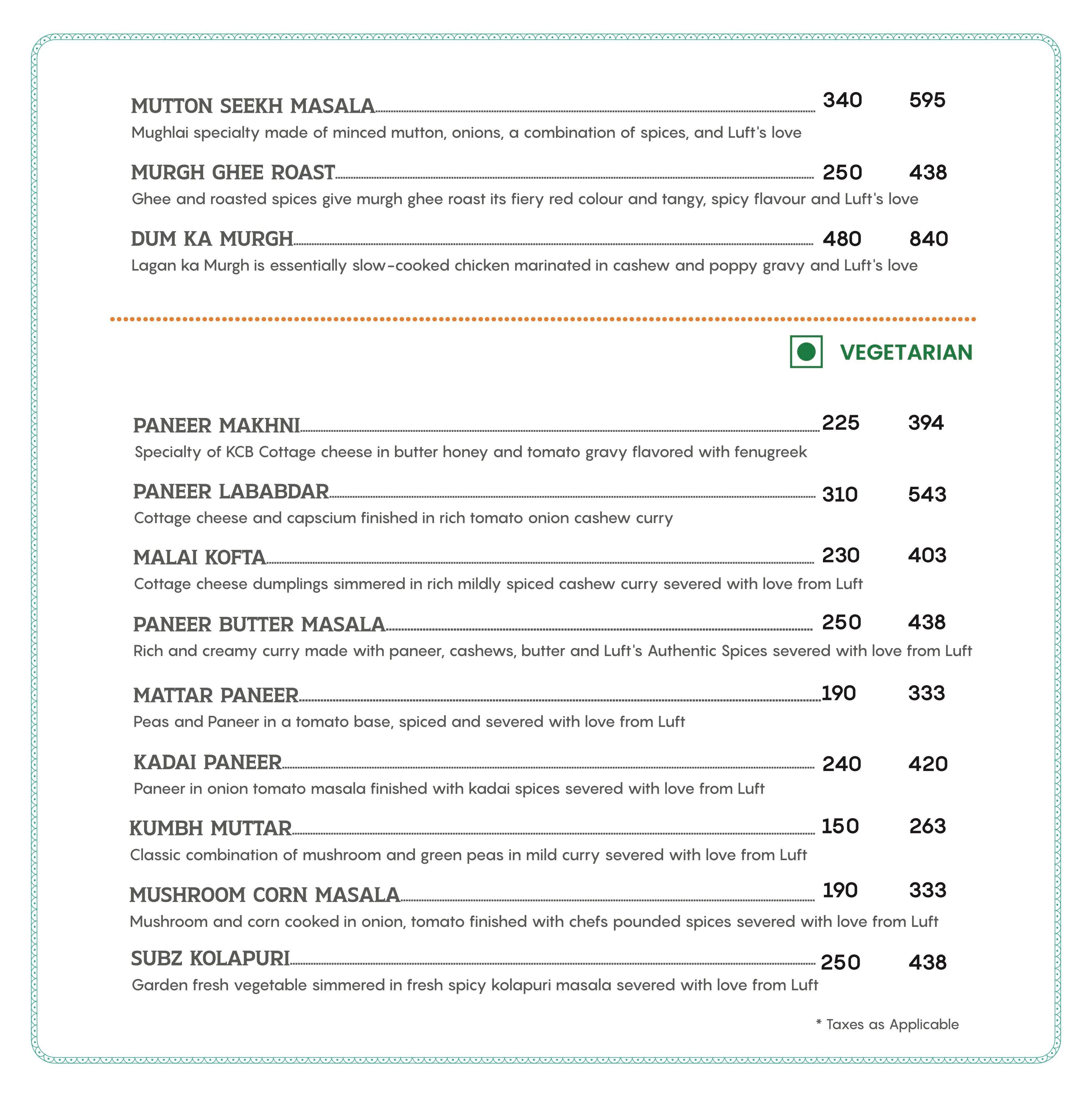 Luft menu