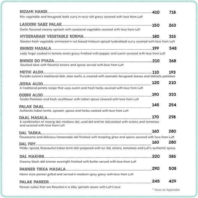 Luft menu