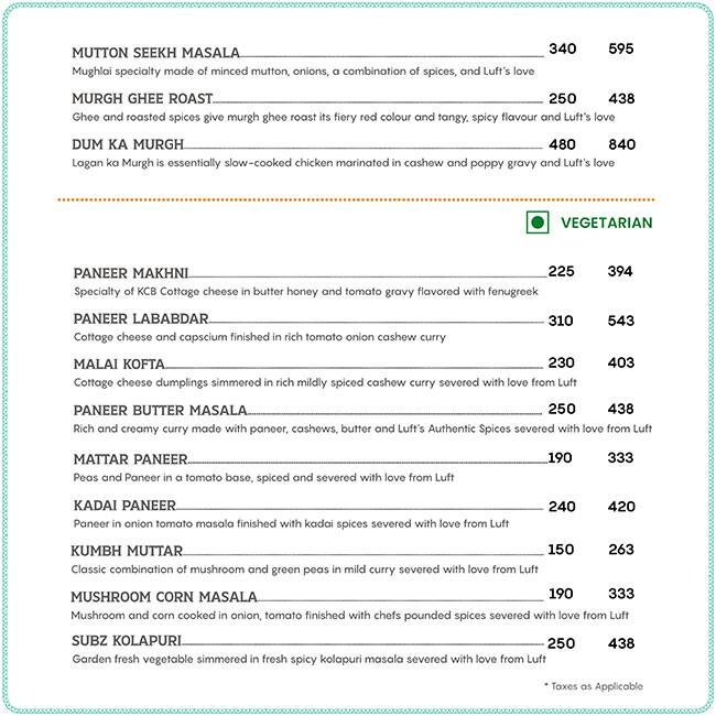 Luft menu