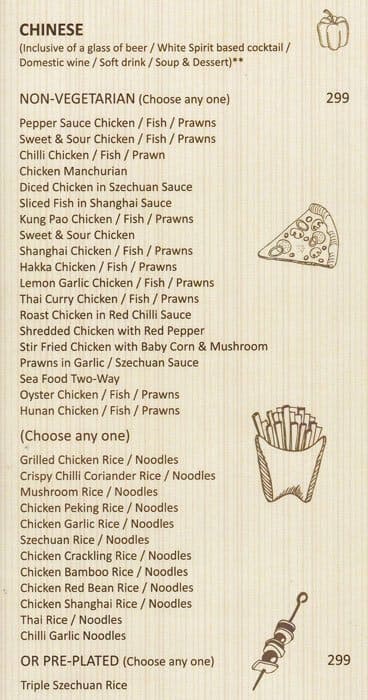 Tds Bhopal menu