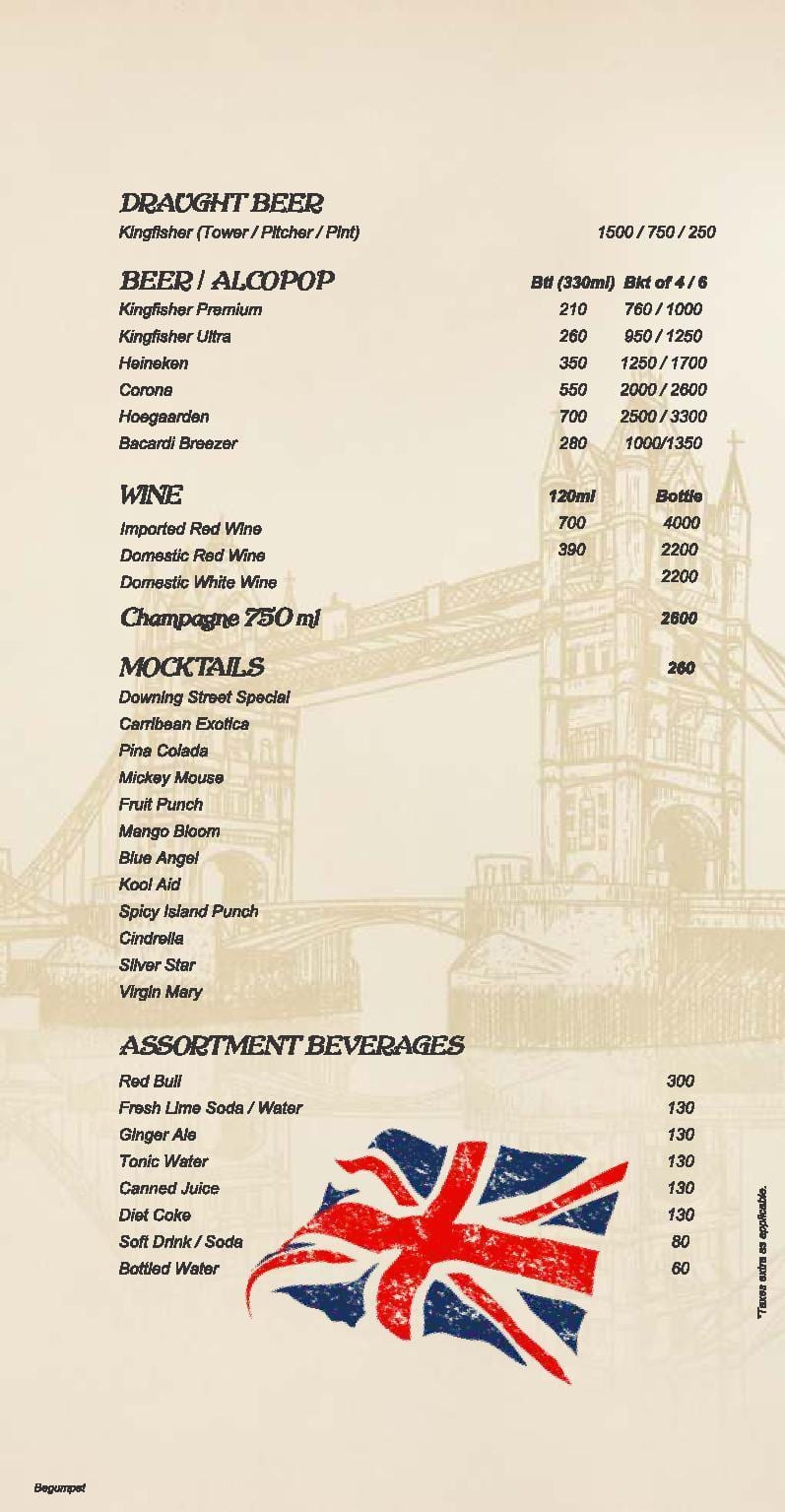 Tds Bhopal menu