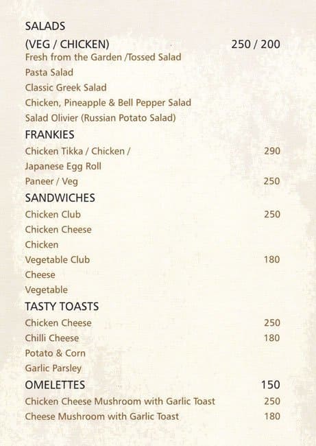 Tds Bhopal menu