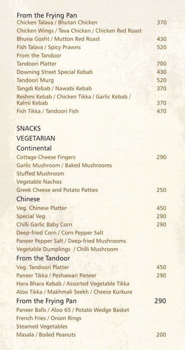 Tds Bhopal menu