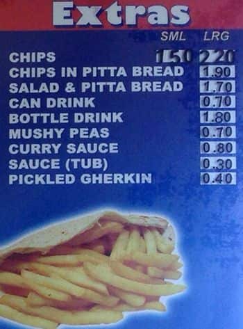 Asya Fish Bar & Kebabs menu