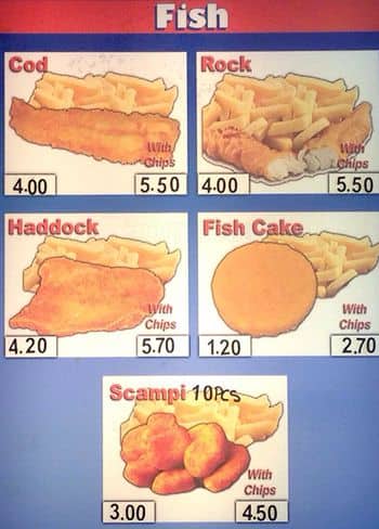 Asya Fish Bar & Kebabs menu