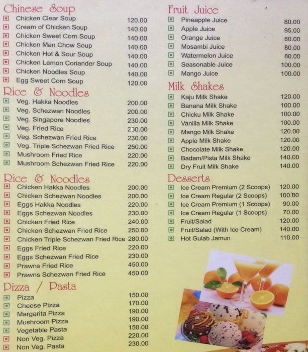 K Restaurant menu, Menu restauracji K Restaurant, Lonavala, Pune Zomato