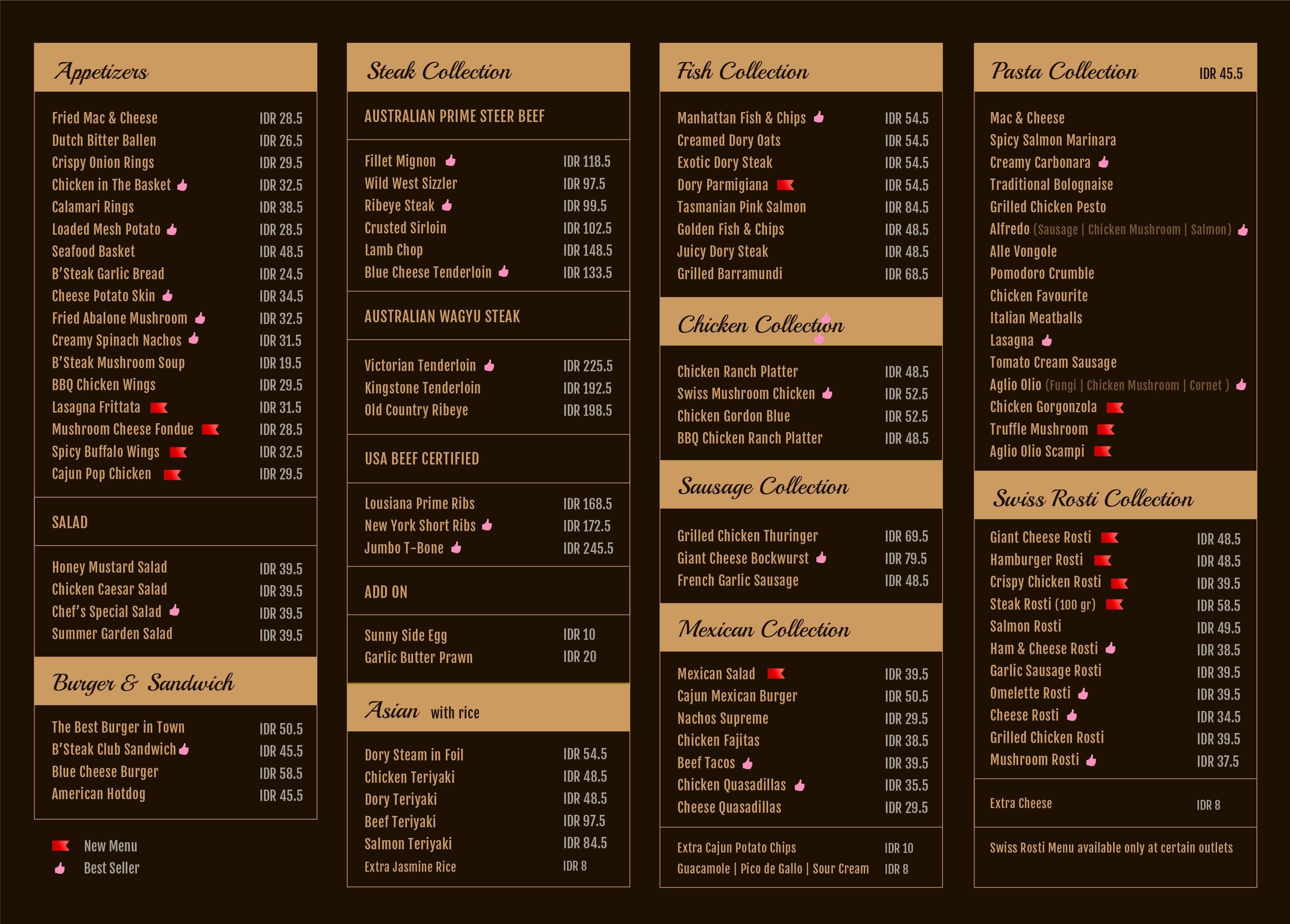 B Steak Grill Pancake Menu Zomato Indonesia