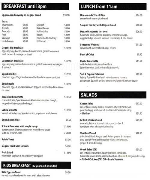 Degani Menu, Menu for Degani, Dandenong, Melbourne - Urbanspoon/Zomato