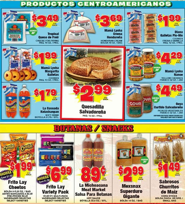 Menu at La Michoacana Meat Market restaurant, San Antonio, Nacogdoches Rd