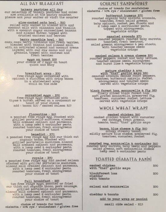 Ginger Deli & Kitchen Menu Zomato SA