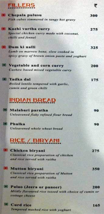 Open House Restaurants and Coffee Shop menu