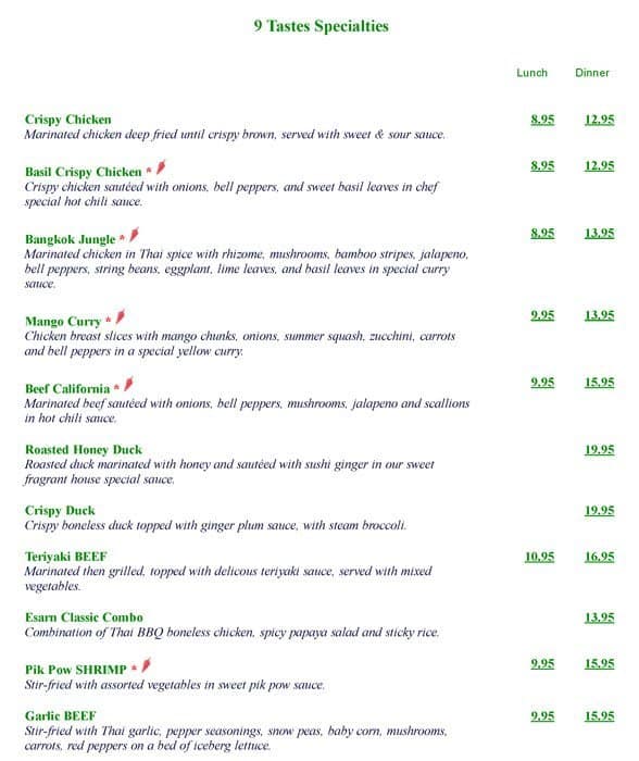 Photo inspiration: Fresh Look at Menu At Nine Tastes Restaurant Cambridge