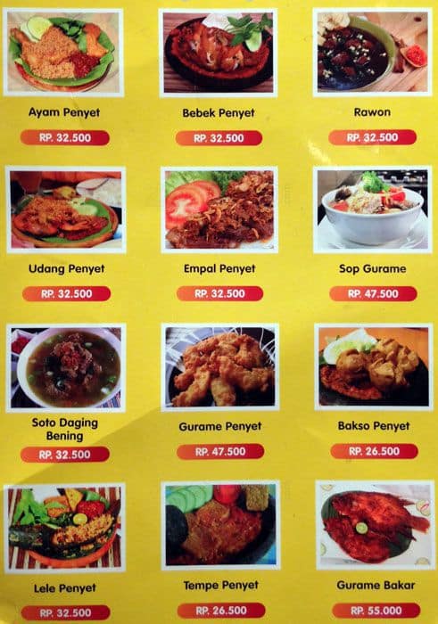 Ayam Penyet Ria Menu, Menu for Ayam Penyet Ria, Kec. Tangerang