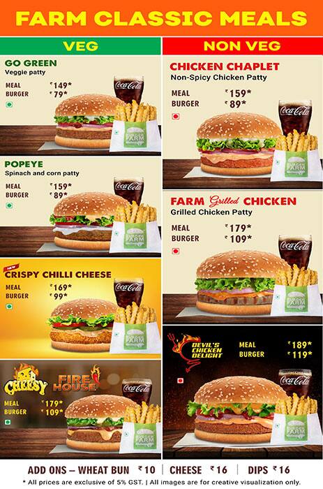 Burger Farm Menu Menu For Burger Farm C Scheme Jaipur