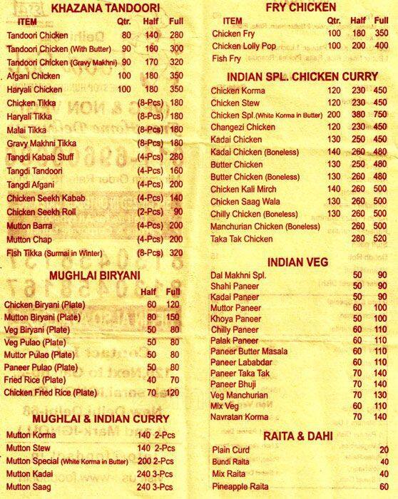 Menu at Food Sol, Delhi