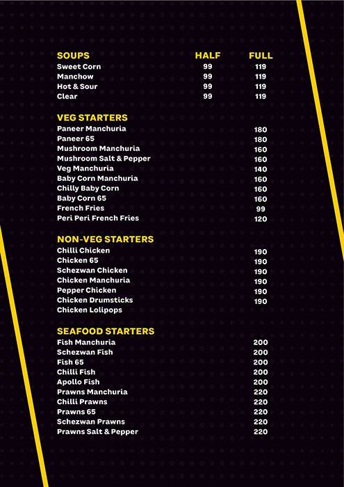 Wingate Menu Menu of WINGET, Manikonda, Hyderabad