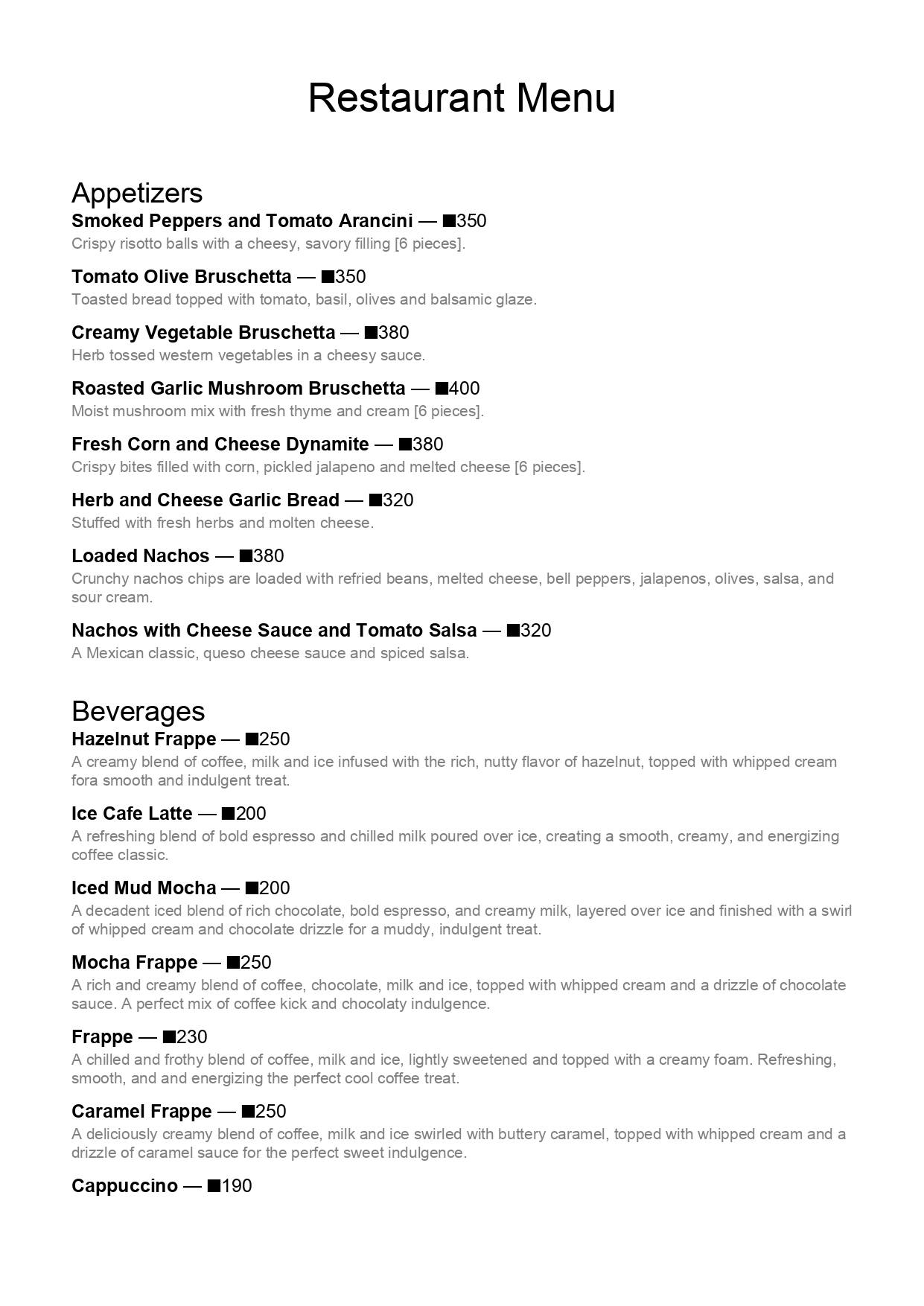 Menu