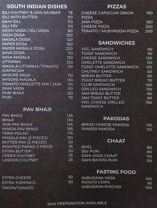 Nityanand Fast Food menu