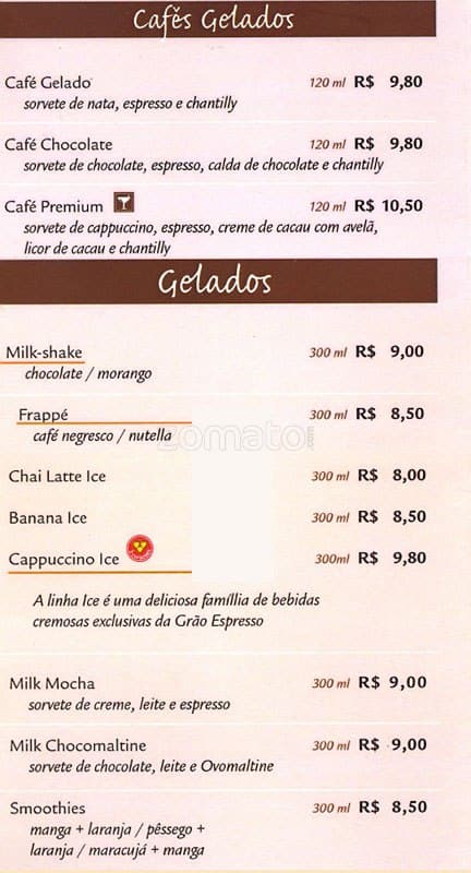 Carta de Grão Espresso