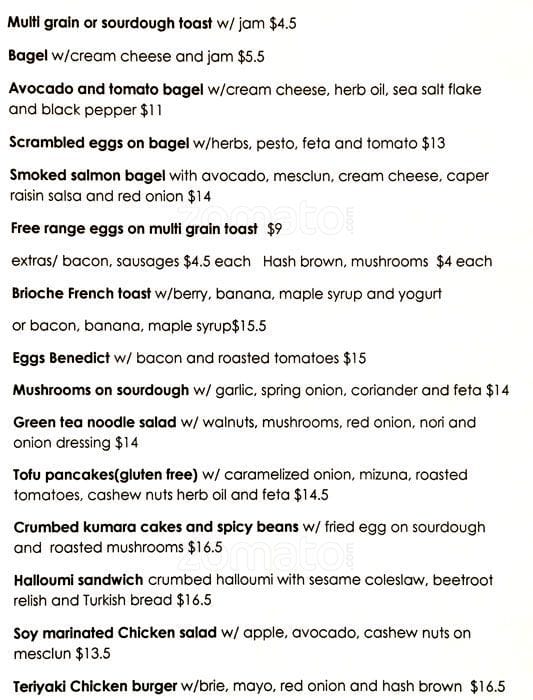 Leafee Cafe Restaurant Menu Menu For Leafee Cafe Restaurant Thorndon Wellington City