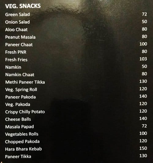 Cheers Bar menu