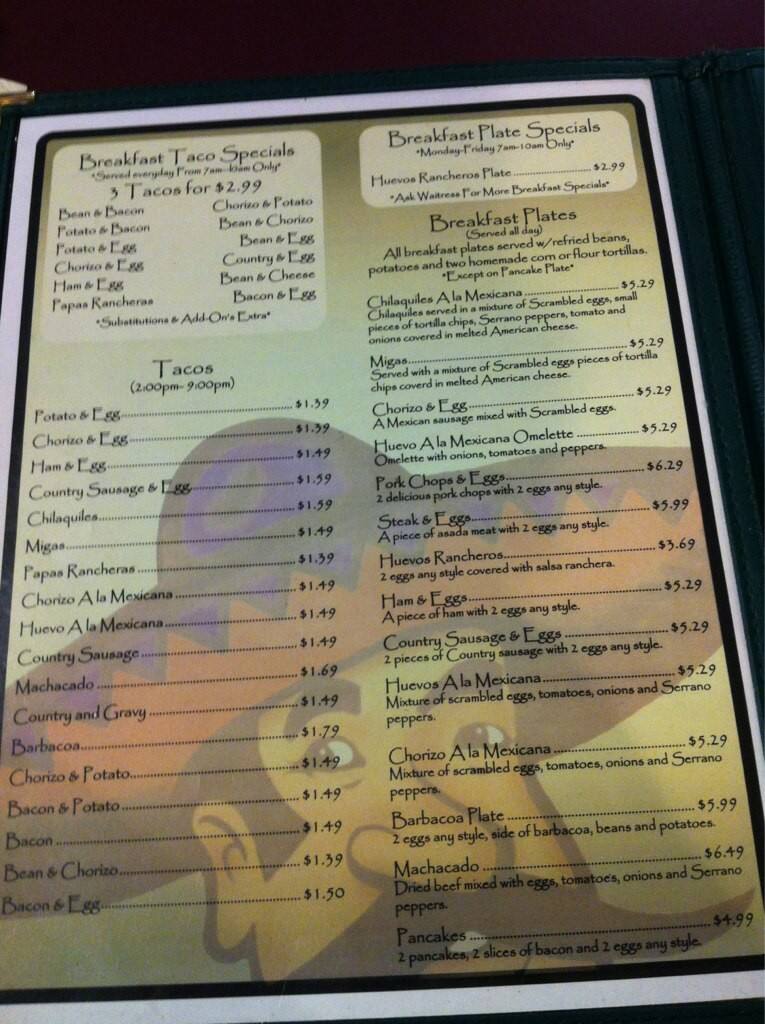 Mi Rancho Alegre Mexican Menu, Menu for Mi Rancho Alegre Mexican