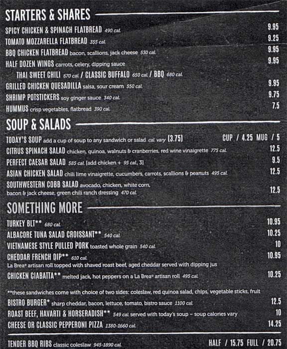 Menu at The Bistro Courtyard Ottawa East, Ottawa