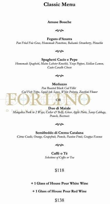 Forlino メニュー