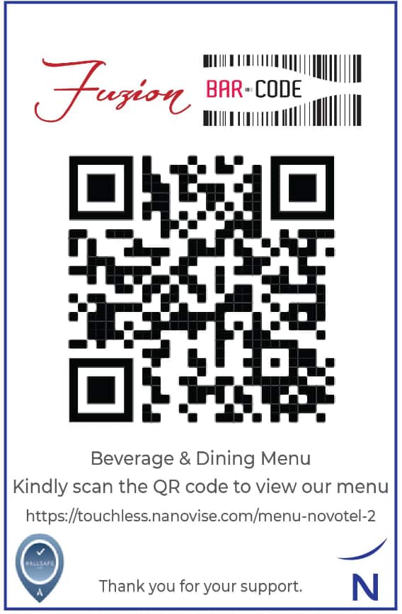 Bar Code - Novotel menu