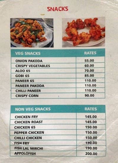 Haritha Restaurant menu