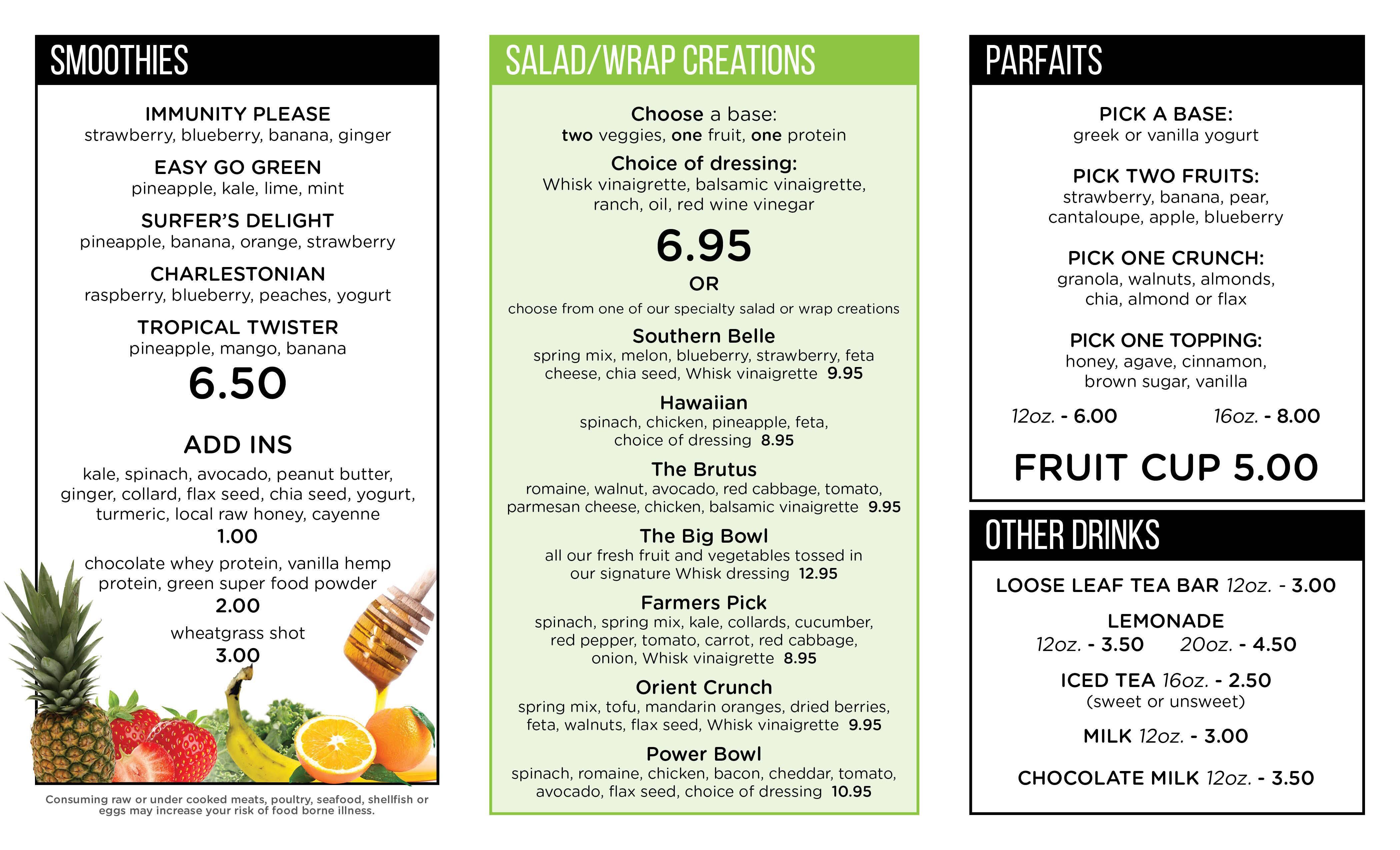 Whisk Coffee and Juice Bar Menu Urbanspoon/Zomato