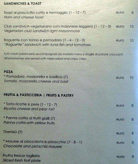 Menu di Starhotels Echo Bar 