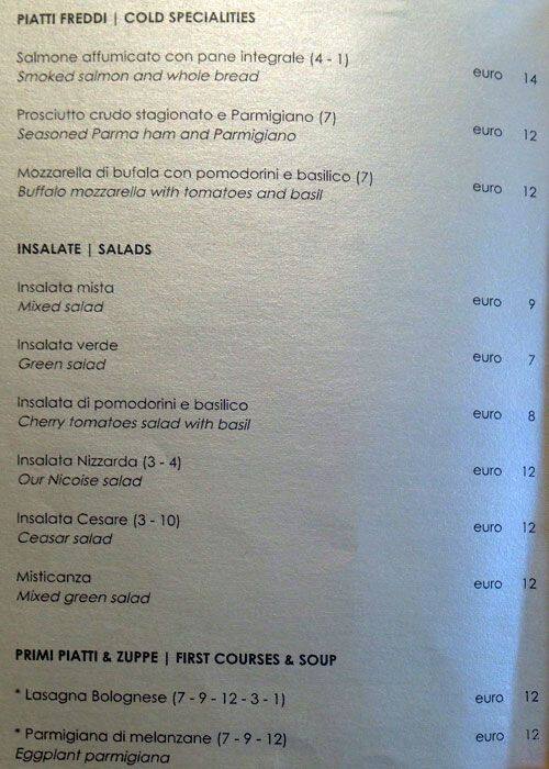 Menu di Starhotels Echo Bar 