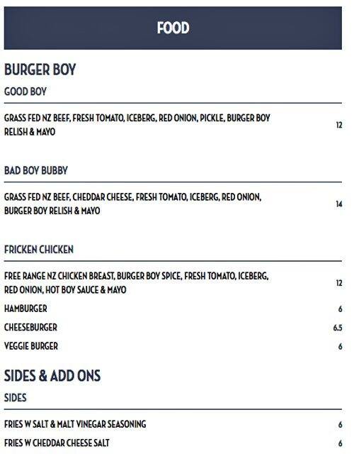 Sardine Menu, Menu for Sardine, Viaduct Harbour, Auckland Menumania