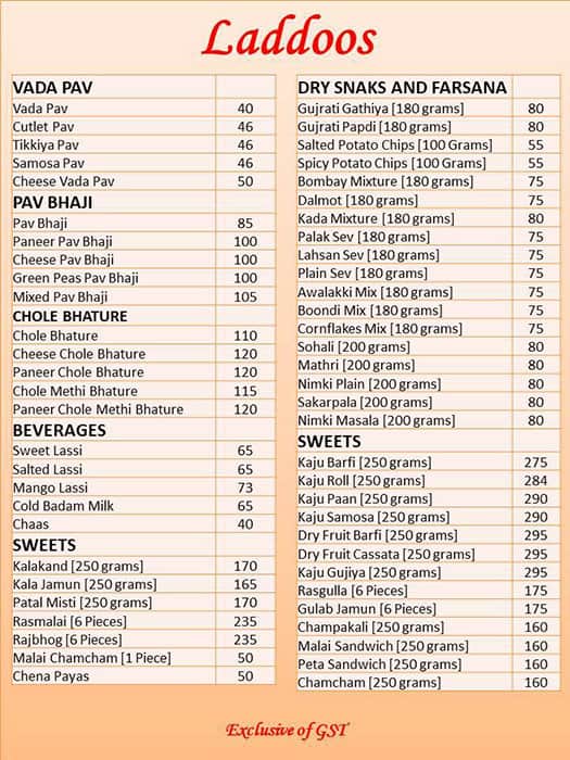 LADDOOS menu