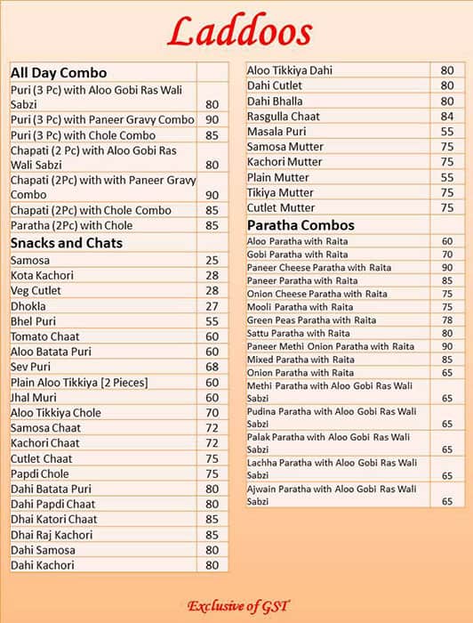 LADDOOS menu