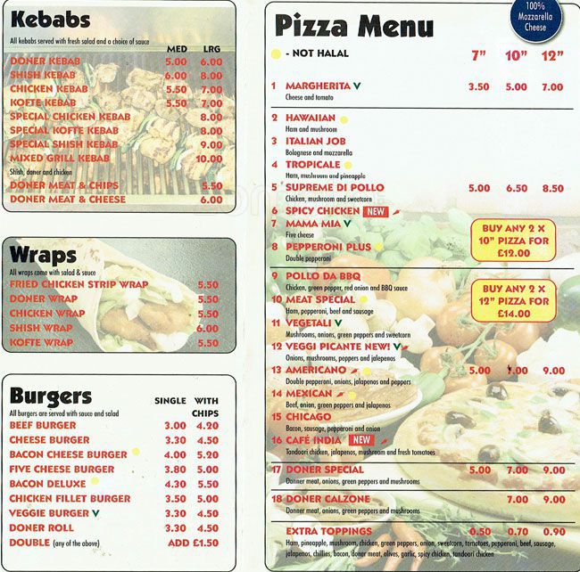 Pasha menu