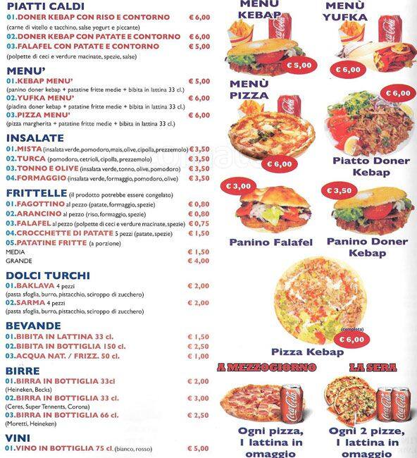 Menu di Istanbul Kebap 