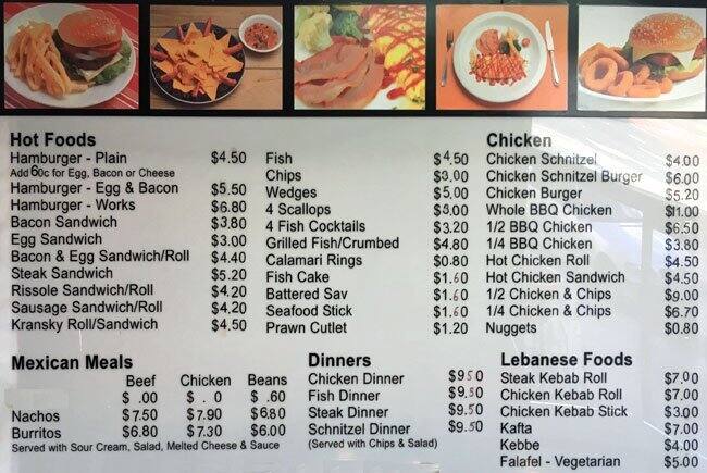 Manahan Food Bar Menu, Menu for Manahan Food Bar, Bankstown, Sydney