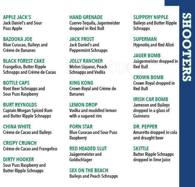 Baseline's Pub menu