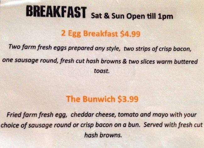 Baseline's Pub menu