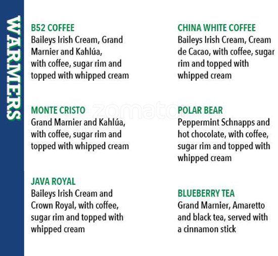 Baseline's Pub menu