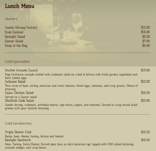 Gaslight Club O Hare Hilton Hotel Menu Urbanspoon Zomato Gaslight Club O Hare Hilton Hotel Menu