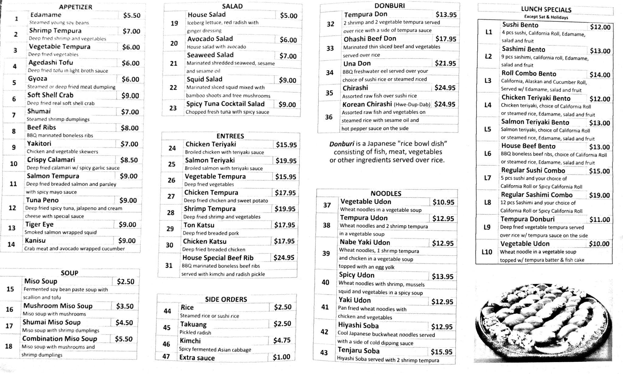 Carta del restaurante Ohashi, North Olmsted