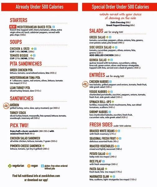Zoes Kitchen Under 500 Calories Menu Wow Blog