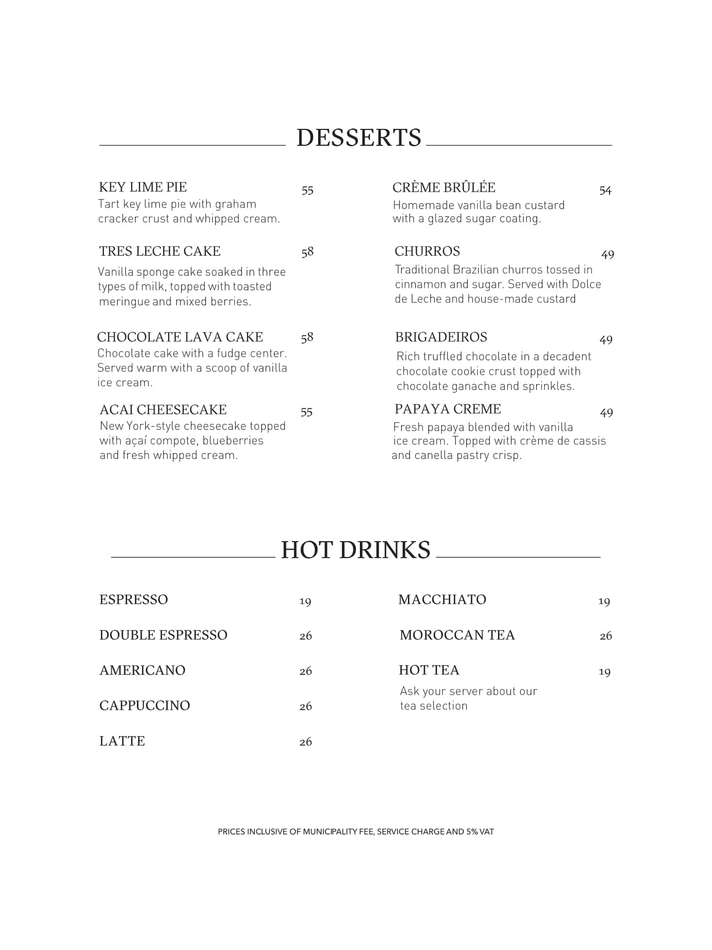 Menu of Fogo De Chão, DIFC, Dubai