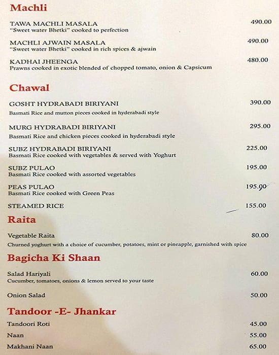 Manthan Restaurant & Bar menu