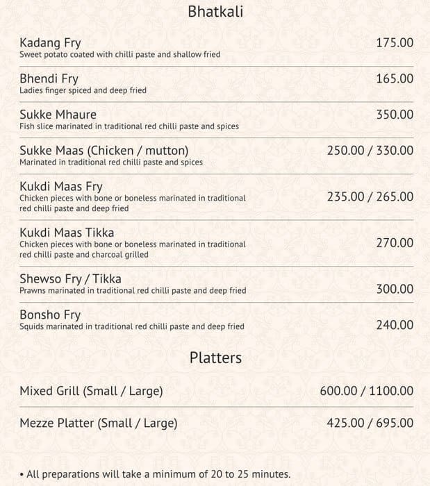 Alibaba Cafe and Restaurant menu